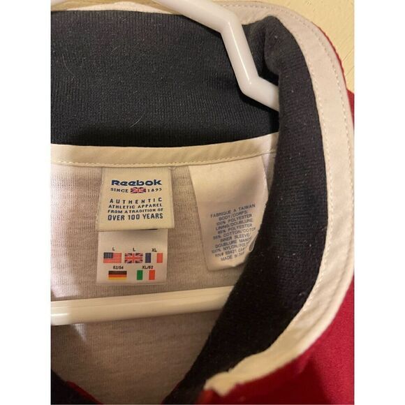 VTG Reebok Classic Mens Running Track Jacket British Flag Spellout 90’s Sz L - Picture 12 of 16